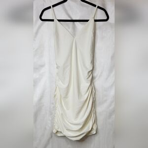 Tiger Mist ruched mini dress, off white